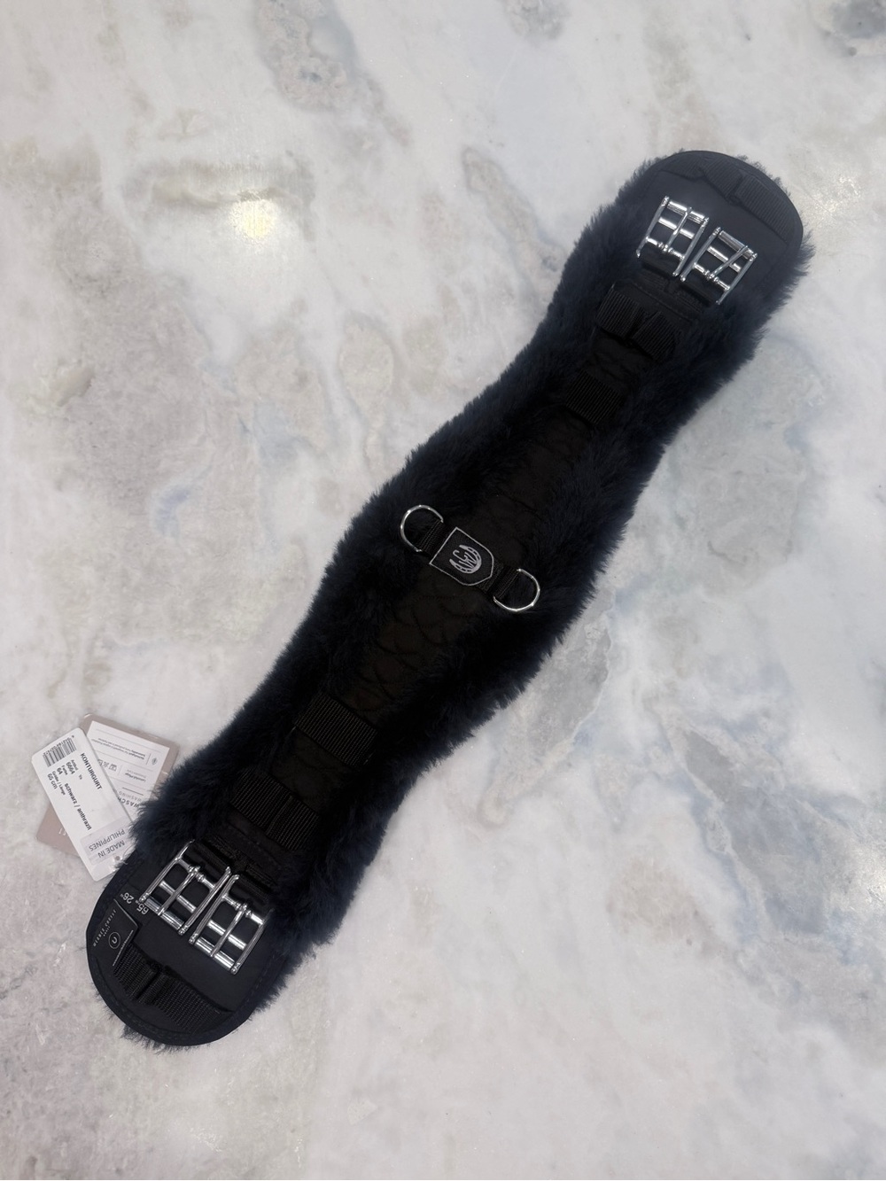 NEW! Werner Christ Konturgurt Sheepskin Dressage Girth 26” Black 65cm NWT